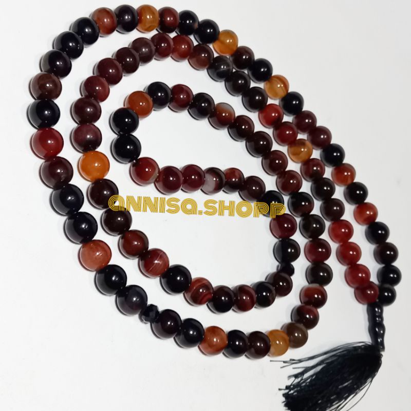 tasbih batu akik madu sulaiman 12mm 99butir original