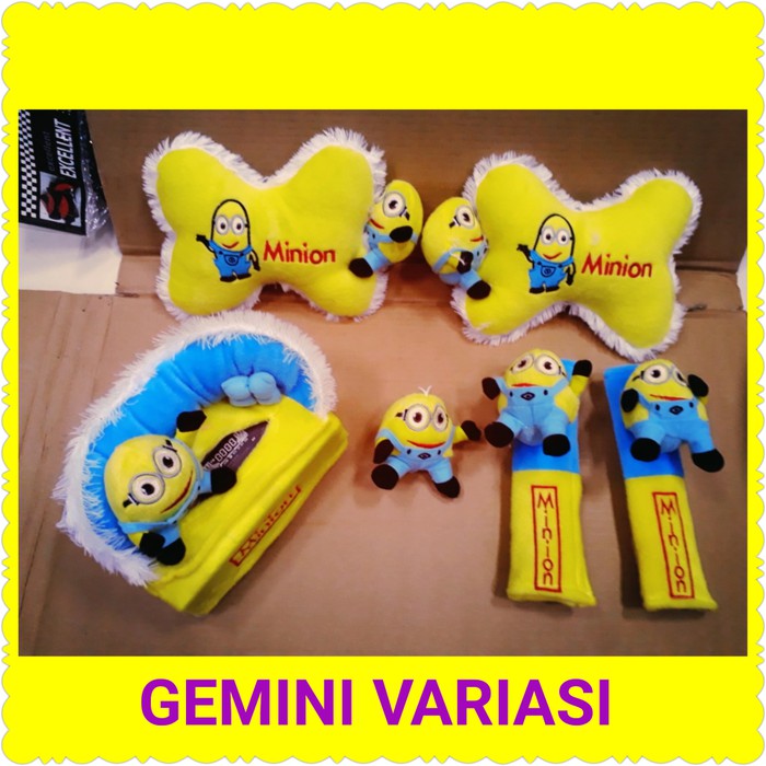 BANTAL MOBIL 6 PCS BONEKA PA F-50 MINION MOBIL FORTUNER