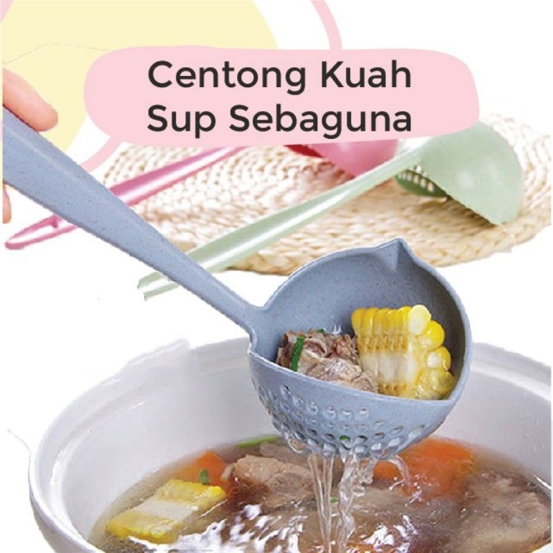 Sendok Sup Kuah Saring Masak 2 in 1 Serbaguna Centong Sayur Centong Bakso