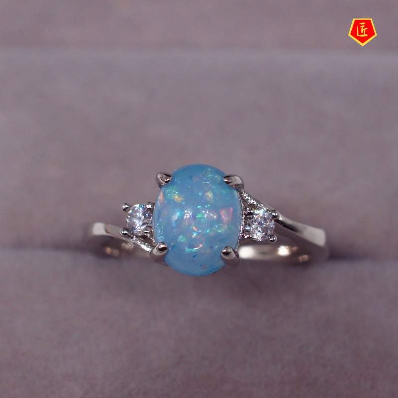 [Ready Stock]Fashion Opal Ring Female Simple Personality