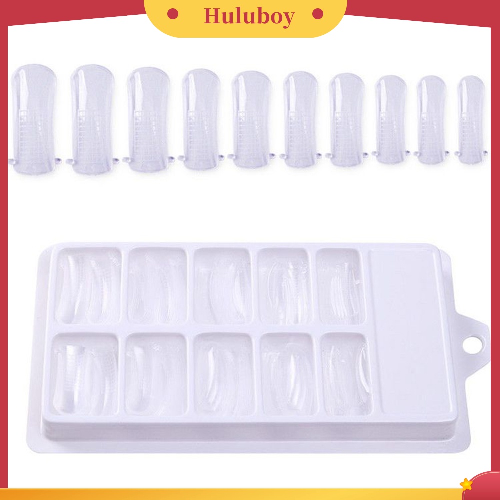 Huluboy Huluboy♡ 100pcsset Cetakan Extension Kuku Palsu UV Gel Untuk Nail Art