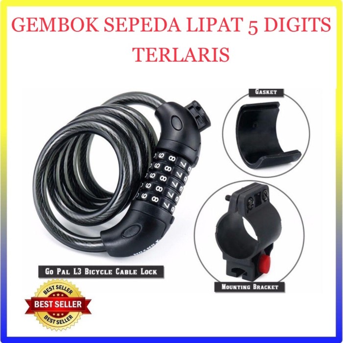 Hidayat - Kunci Gembok Sepeda Lipat 5 Digit Anti Maling Terlaris