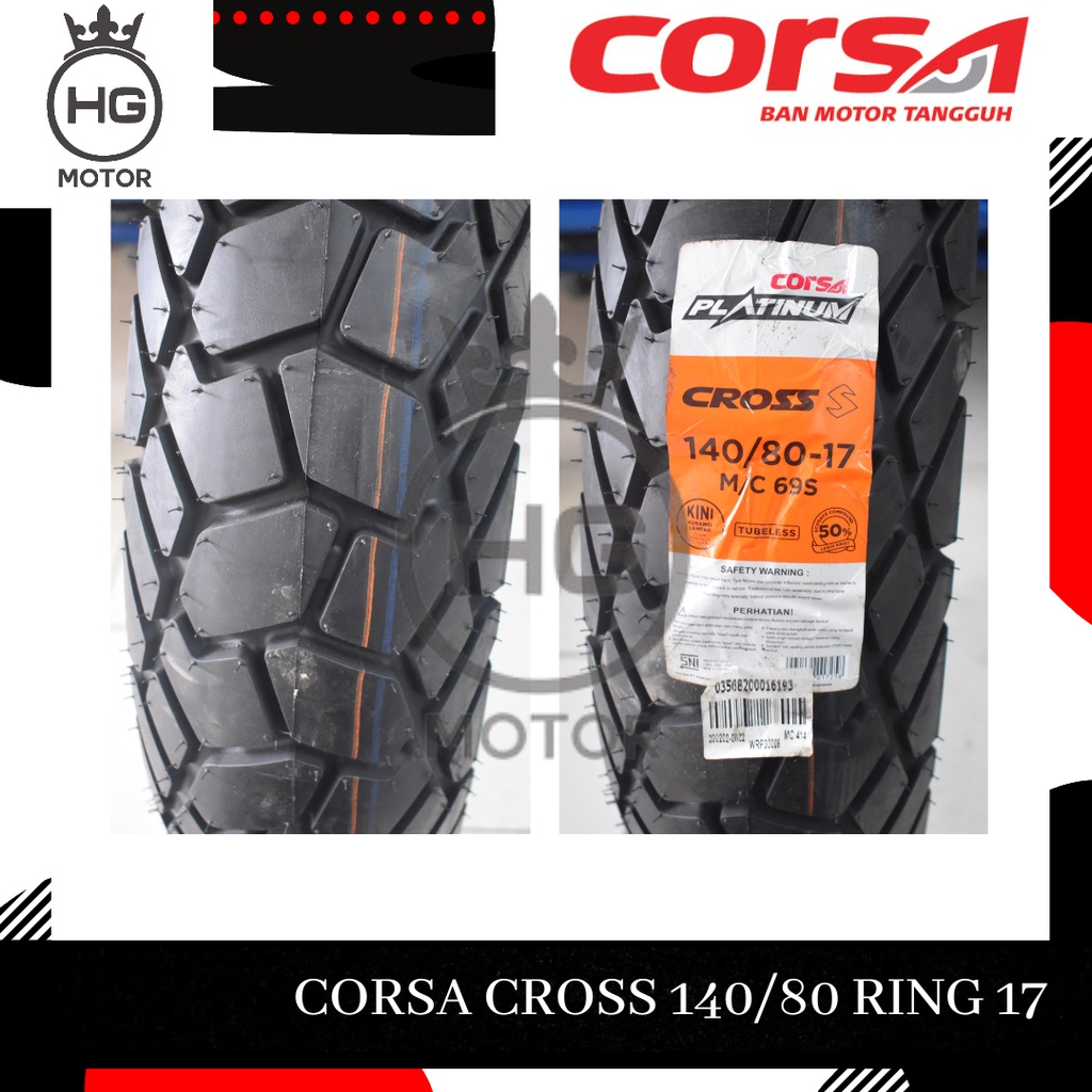 Ban Motor Luar Corsa Platinum Cross S 140/80-17 Dual Purpose Tubeless