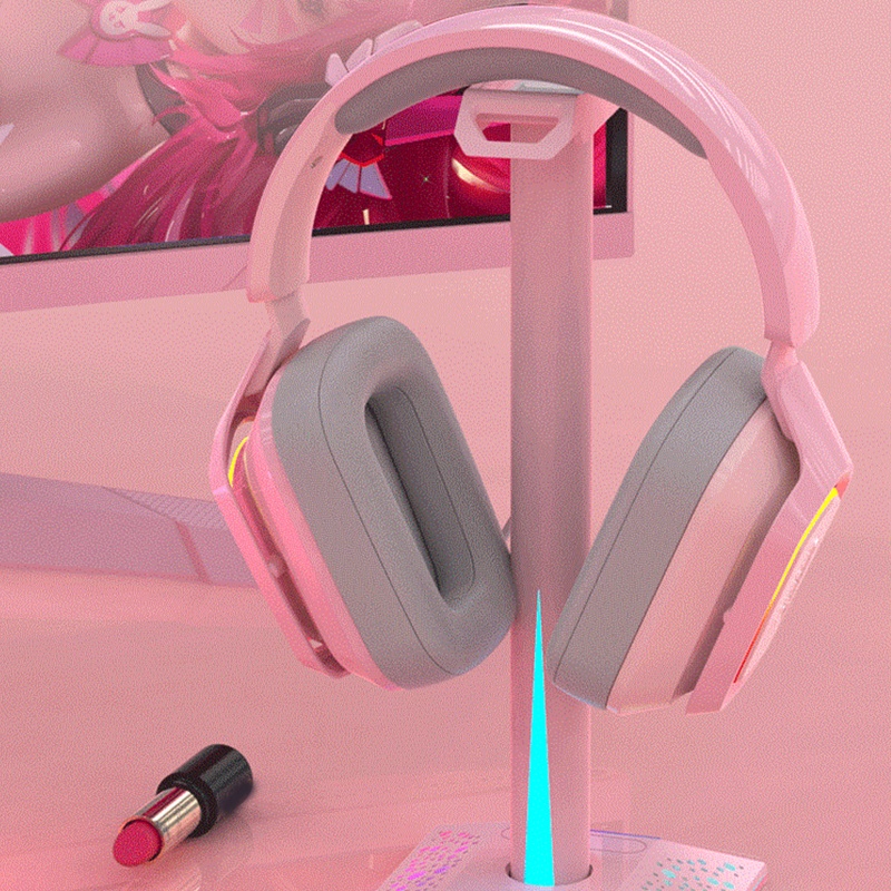 Btsg Stand Headphone Gaming Anti slip Dual RGB Dengan Port USB 3.05mm AUX Untuk Rumah / Kantor