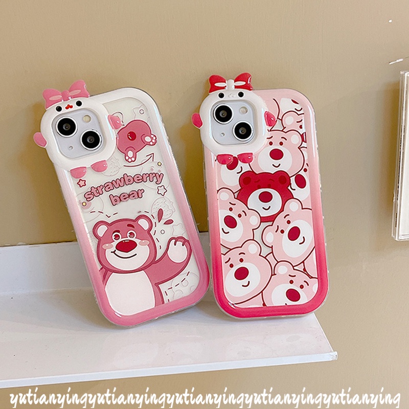 Soft Case TPU Motif Kartun Beruang Lotso 3D Untuk IPhone XR 11 7 8 6 6S 14 Plus 13 12 Pro MAX X XS MAX SE 2020
