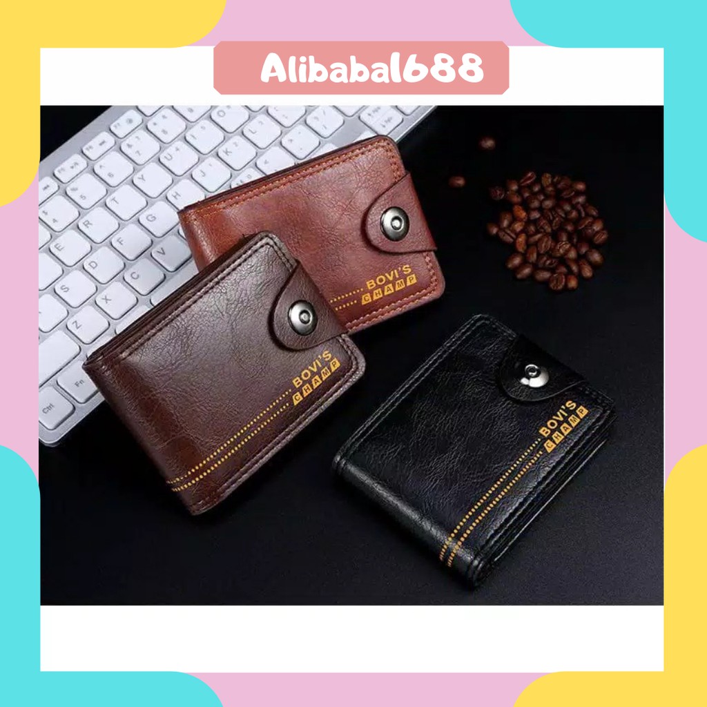 *ALIBABA1688* DOMPET PRIA N28 IMPORT MATERIAL PU DOMPET PENDEK DOMPET LIPAT