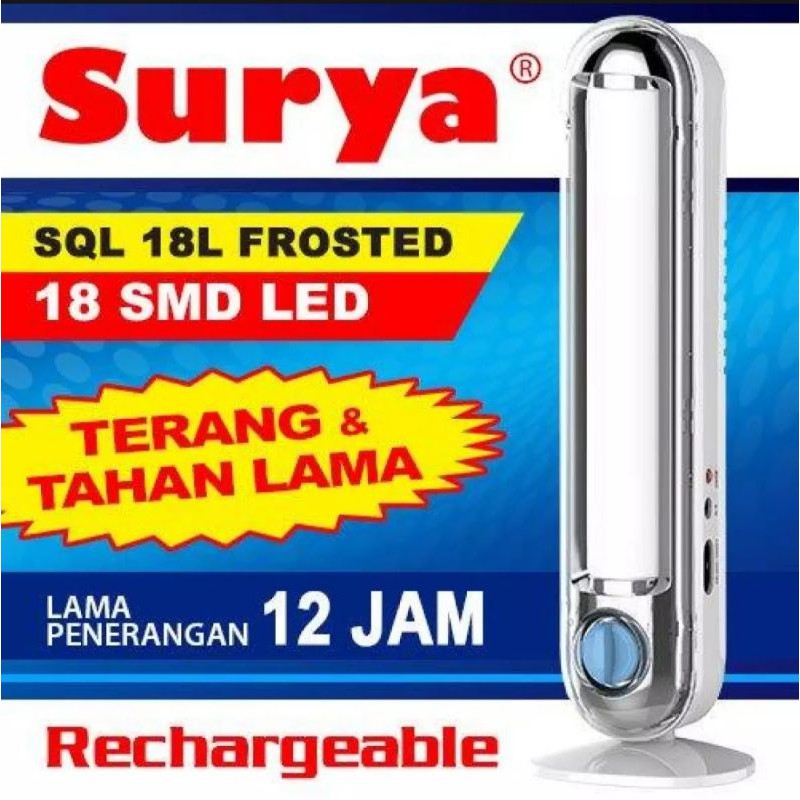 lampu emergency surya sql 18l frosted light led 18 smd
