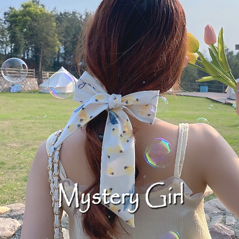 Mysterygirl -Jedai Rambut Syal Mini Scarf Twilly, Scarf Leher, Scarf Tas, Bahan High Grade Silk Ikat rambutI Motif Bunga