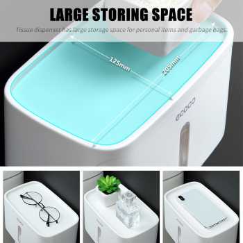 Kotak Tisu Tissue Storage Toilet Paper Box Dispenser / Kotak Tisu Dinding Toilet Kotak Tissue Gantung Dispenser Storage Toilet Paper Box Aman Waterproof / Kotak Penyimpanan Tisu Rol Lembar Tempat smartphone kamar mandi aesthetic Gantung dinding Anti Air