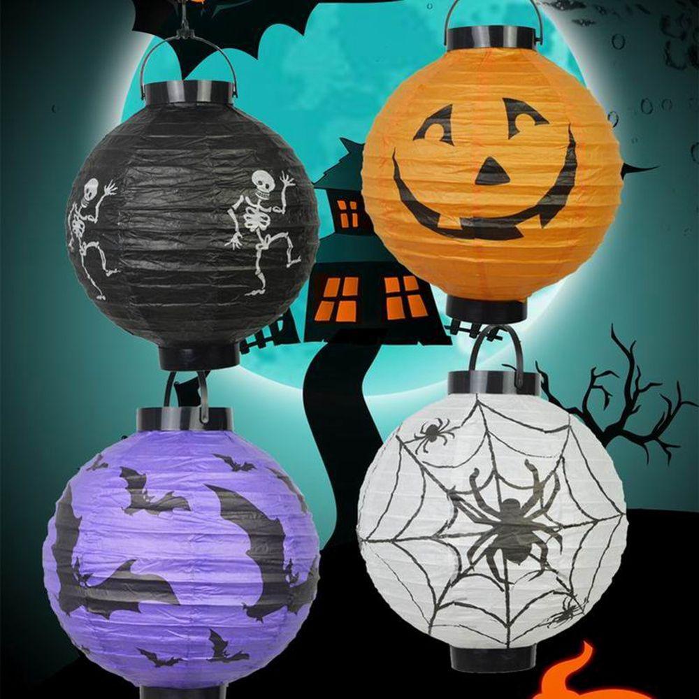 [Elegan] Lampion Kertas Horror Taman Dekorasi Halloween Dengan Lampu LED Dekorasi Halloween Horror Lantern