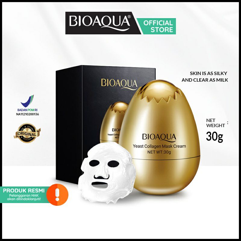 BIOAQUA Yeast Collagen Mask Cream 30g Face Mask Peel Off [BPOM]