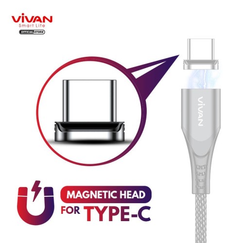 KEPALA KABEL VIVAN MAGNETIC VMG-02 TYPE C