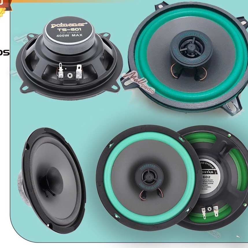 SDI 1 Pcs 140 Watt Speaker Subwoofer Mobil HiFi Audio 5 / 6.5 / 4 Inch in Car Pasif ROADSTAR Spiker Car Audio AMT