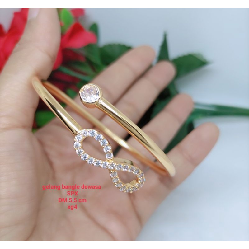 Gelang Tangan Fleksibel Bangle Wanita Titanium Xuping Perhiasan Aksesoris Lapis Emas Anti Karat