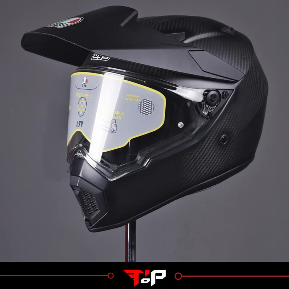 AGV AX 9 MATTE CARBON HELM FULL FACE ADVENTURE