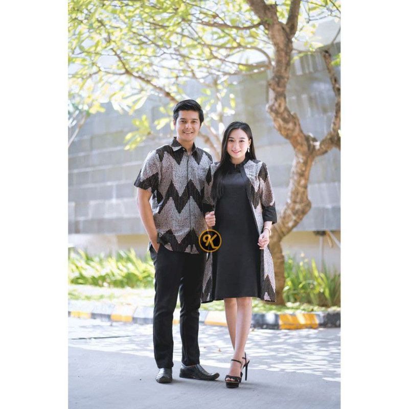 dress couple batik pasangan terbaru/baju couple modern/couple kondangan