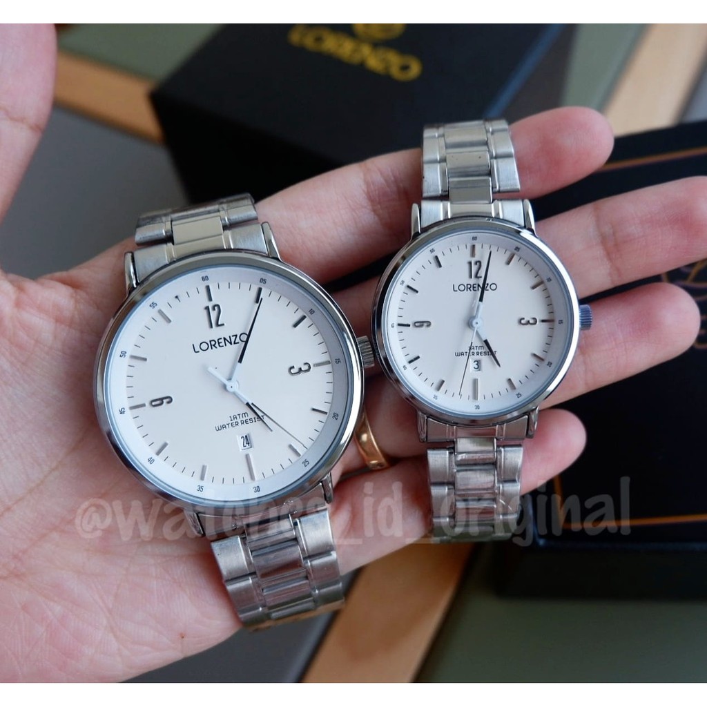 Jam Tangan Couple Lorenzo Original (Silver)