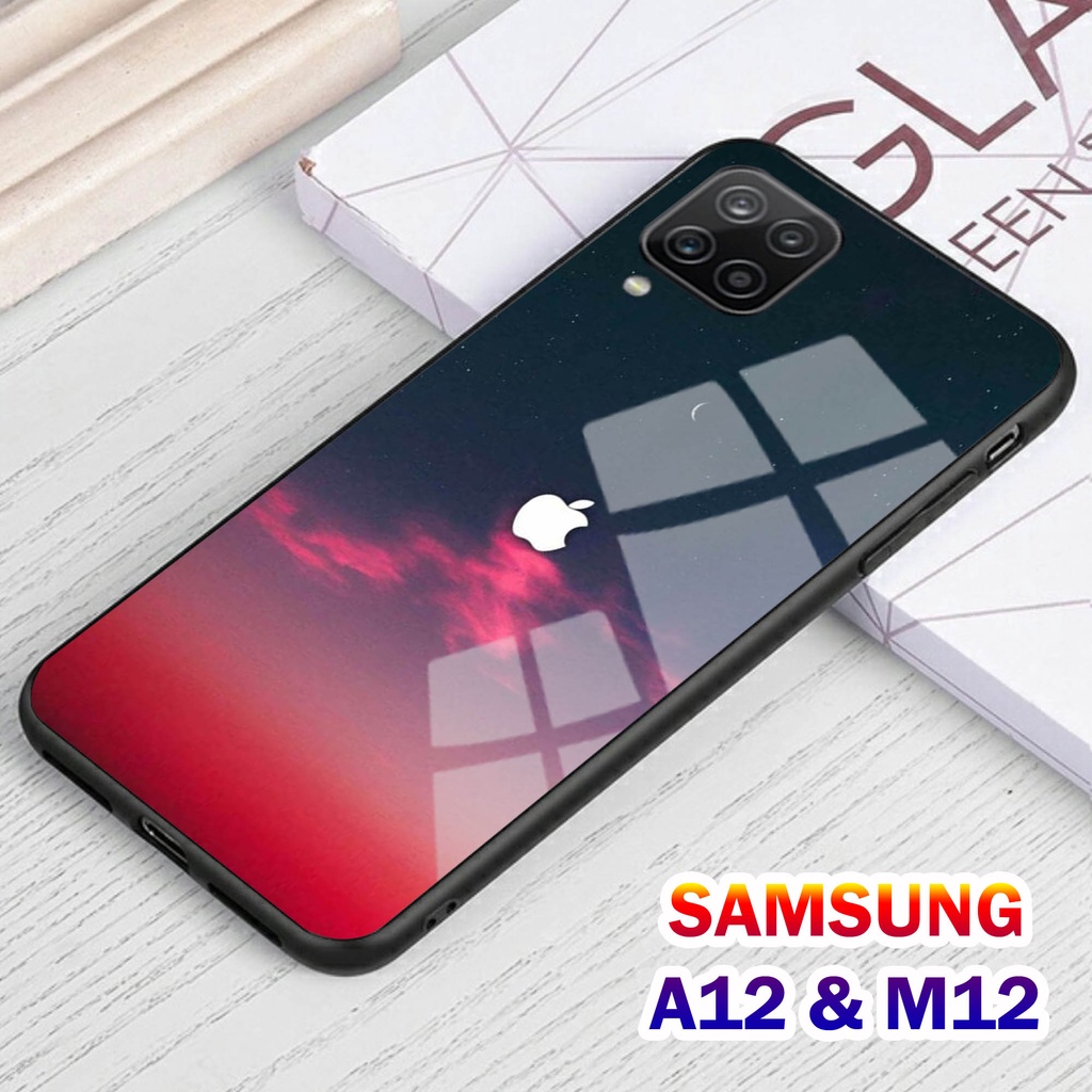 Softcase Glass Kaca SAMSUNG A12 , M12 - Casing HP SAMSUNG A12 , M12 [ S04 ].