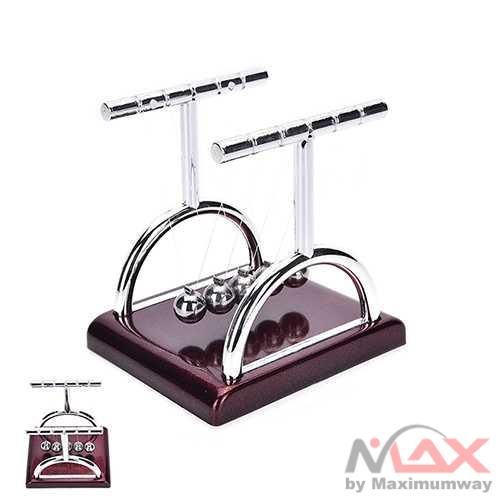 Balance Ball Pajangan Meja Pendulum Newton Model T Size S - LX013 Warna Coklat