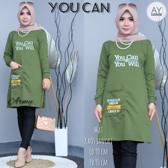 YOU CAN TUNIK KAOS IMPORT  BY AY FASHION Shopee Indonesia