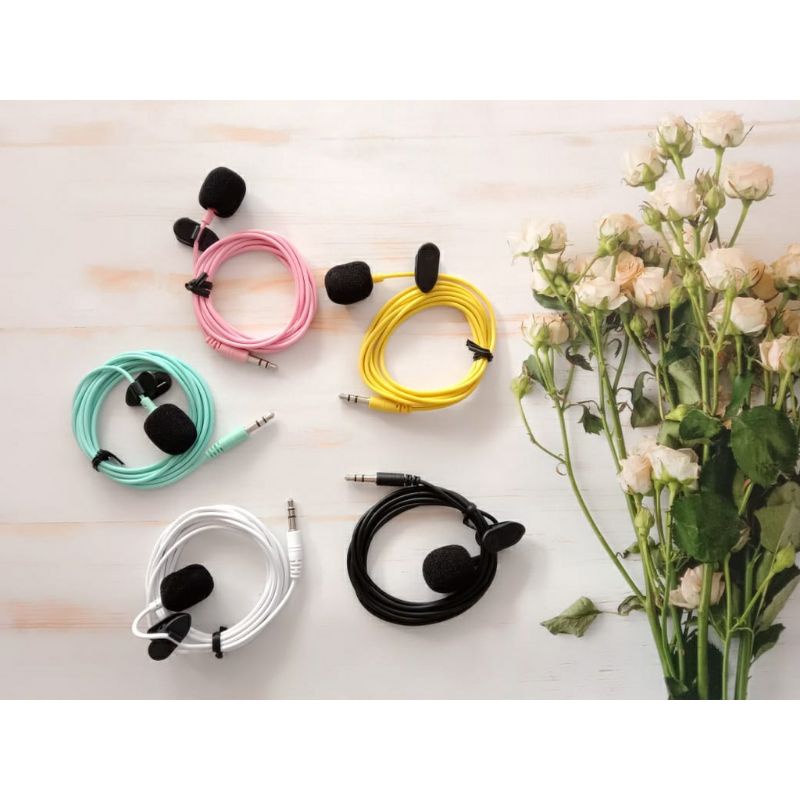 ISC Clip On Microphone Macaron Youtuber With Clip ON Mic Macaron High Quality