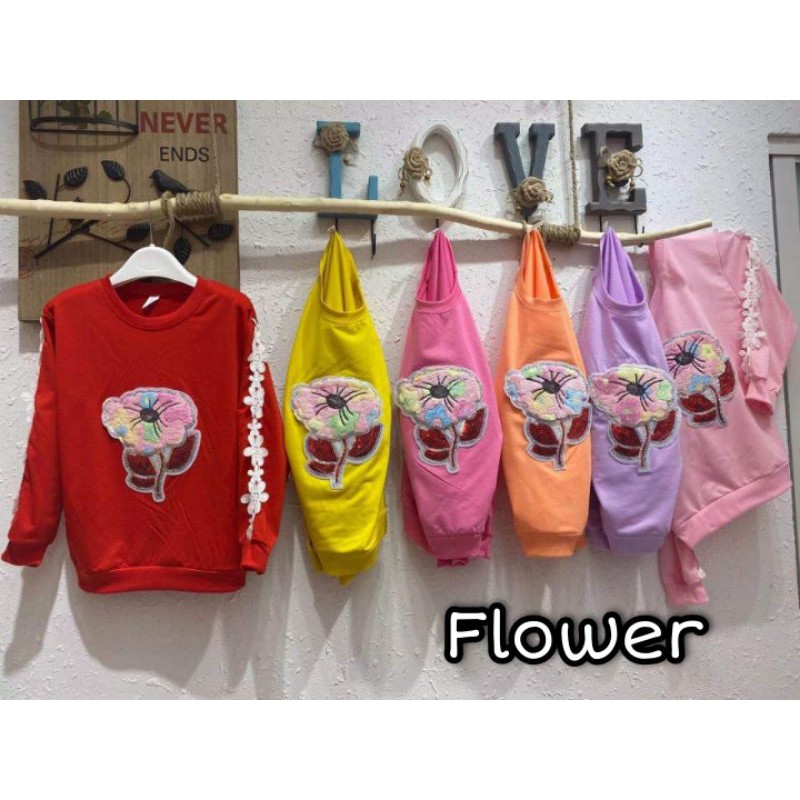 Sweater Anak Perempuan Import Premium Lengan Renda 5-10 Tahun