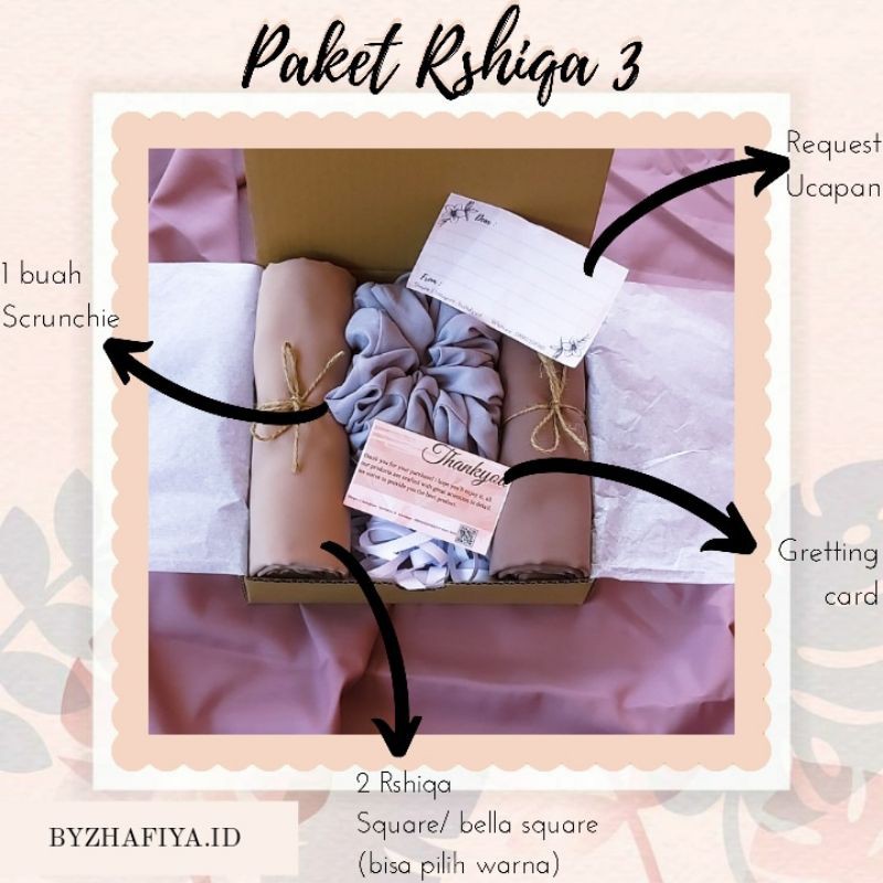 

Hampers Hijab Gift Box Hijab Segiempat Bella Square (Paket Rshiqa 3) Byzhafiya.id