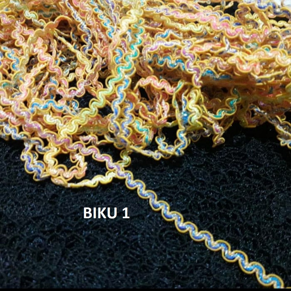 

Renda Biku-biku/ pita zikzak/ pita coker 0.5cm perrol 18 yard (18 meter)