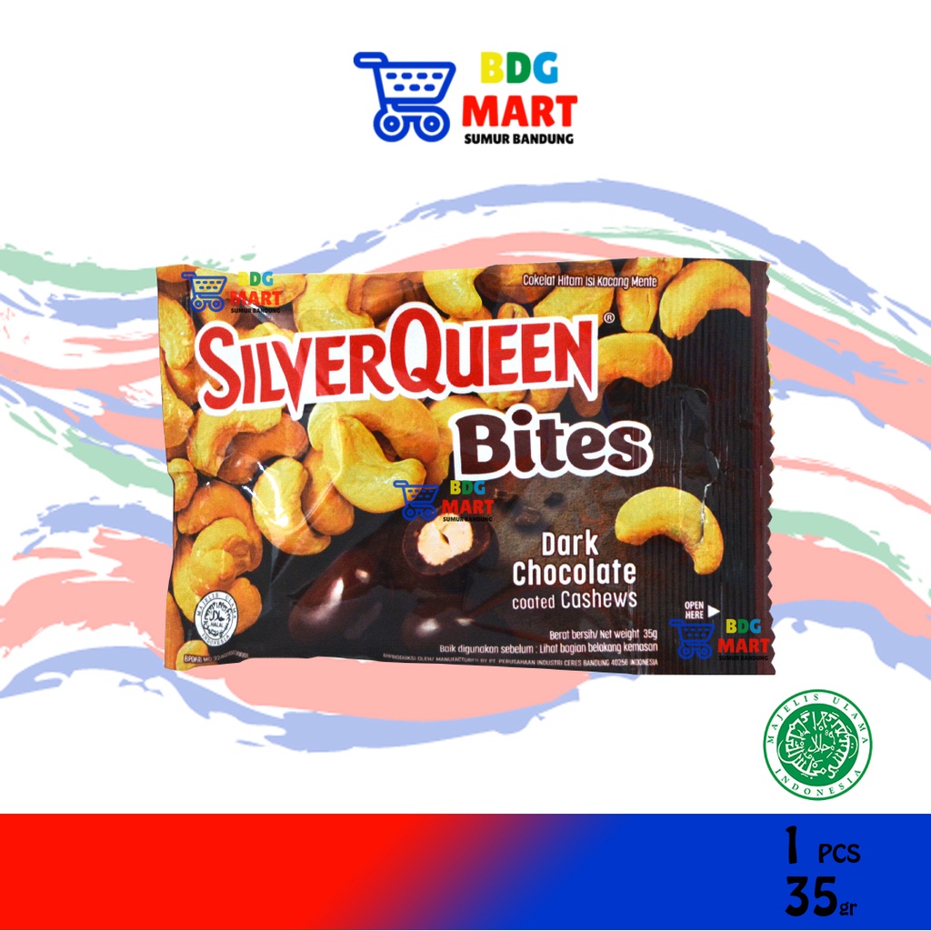 

SilverQueen Bites Dark Chocolate Coklat Hitam Mini Halal MUI - 40gr