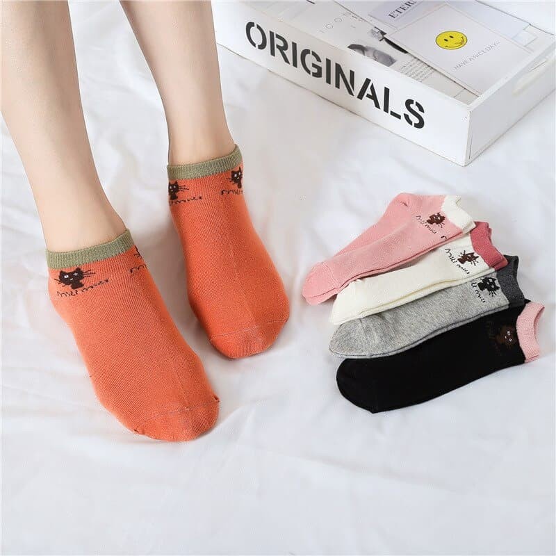 Kaos Kaki Wanita Miau Miau Women Low Socks Cotton Socks SCH027