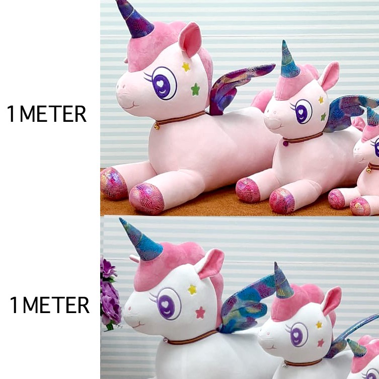 Boneka Lying Unicorn Soft Import Big besar 1 Meter Bantal kuda pony baby kids