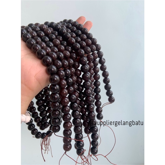 BROWN JADE 12mm JADE COKLAT serat merah aksesoris bracelet necklackle