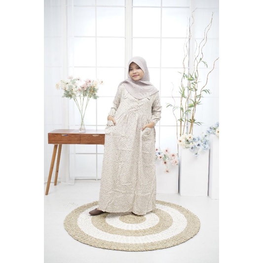 Gamis anak one set anak rayon premium baju tunik anak tanggung