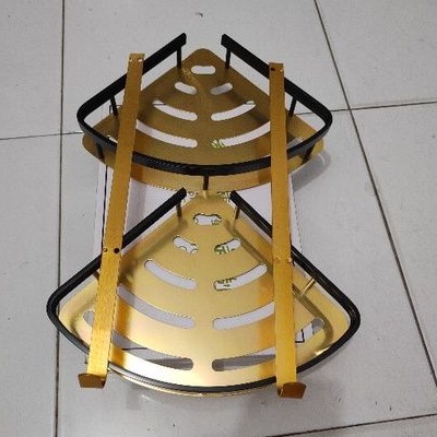 RAK SUDUT 2 SUSUN BLACK GOLD/RAK SABUN/RAK SHAMPO/RAK KAMAR MANDI