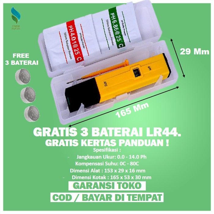 Alat Ukur Ph Meter Air Ph Air Hidroponik Kit Ph Meter Tanah Digital Peralatan Hidroponik Set A605
