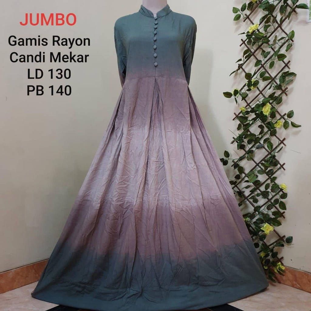 "READY" GAMIS RAYON CANDI MEKAR JUMBO #RCM SIZE " XXXXL " REALPICT TERMURAH | MUTIARA | TWILL ORI
