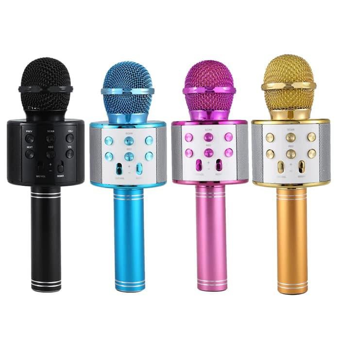 Microphone &amp; Speaker BLUETOOTH Karaoke WS858 wireless portable Speaker Smule dewasa anak anak