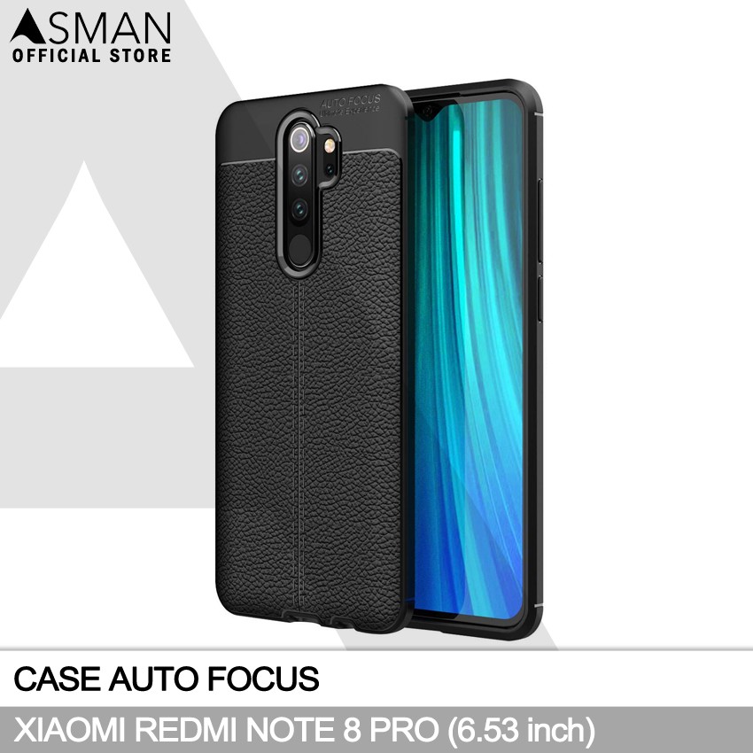 Auto Focus Xiaomi Redmi Note 8 Pro (6.53&quot;) | Soft Case Leather Premium - Hitam