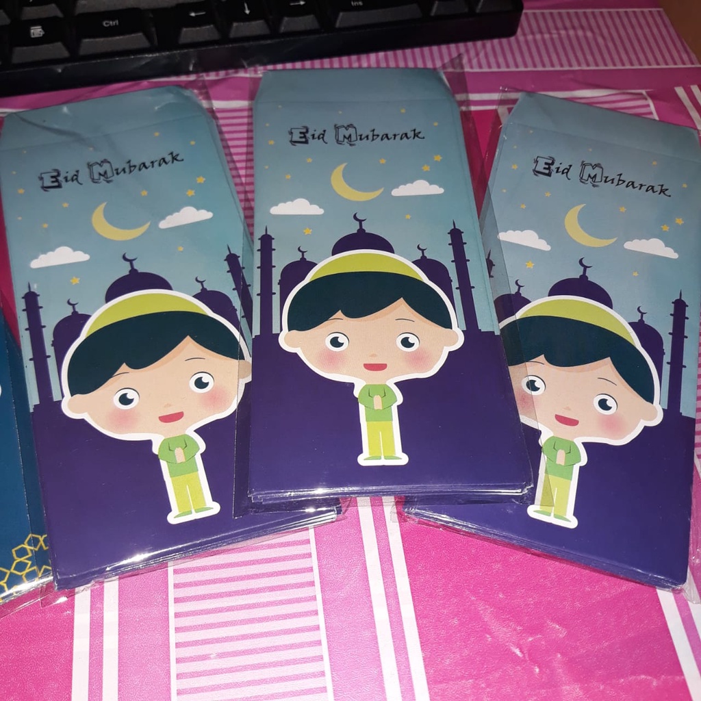 

AMPLOP LEBARAN IED SIZE BESAR Uk 7,5cm x 16cm ( uang tidak perlu dilipat ) isi 10 Lembar_HANAN