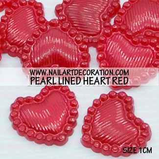 DEKORASI SLIME / CLAY / NAIL ART PEARL LINED HEART