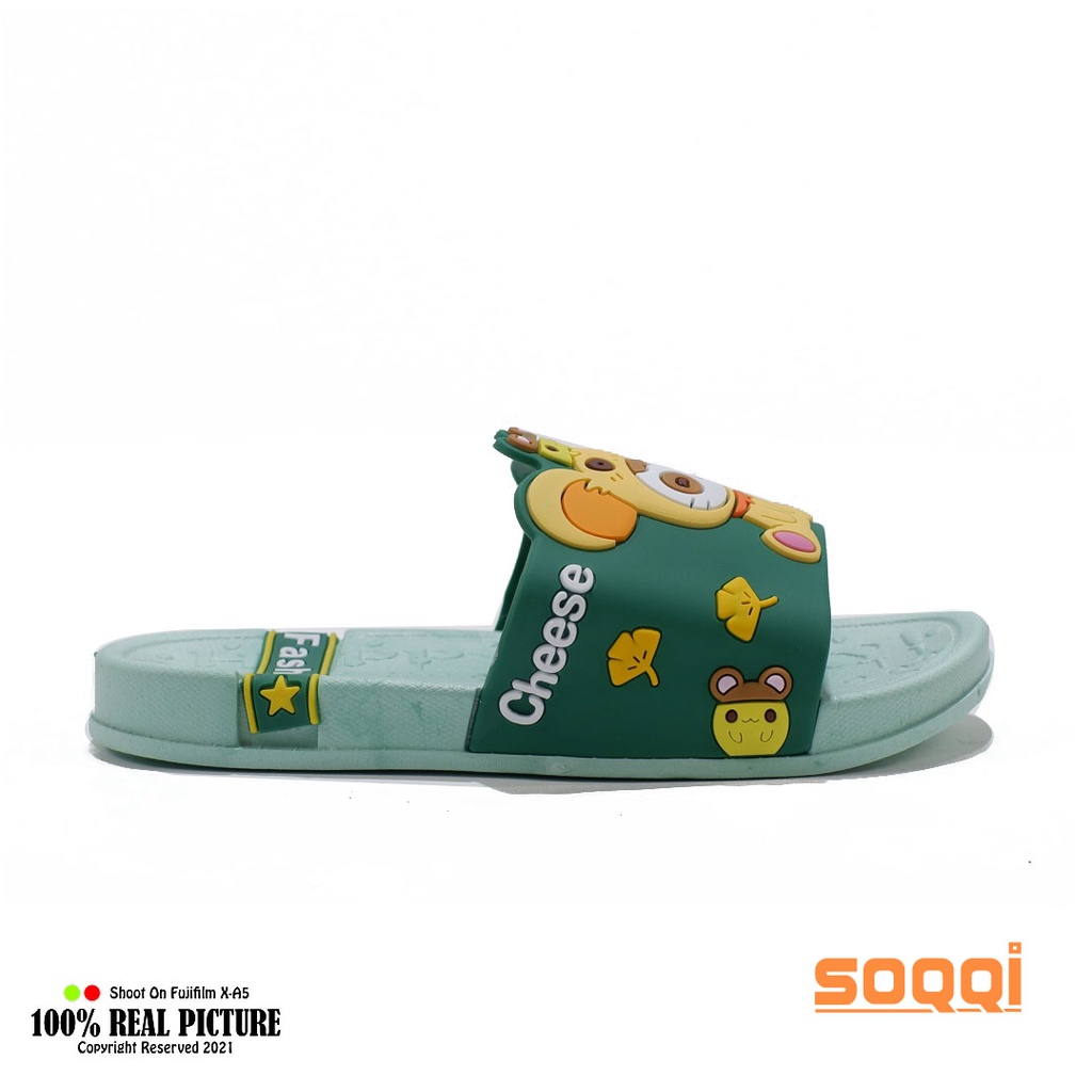 Sandal selop anak perempuan laki-laki import original sendal slop cowok cewek anak-anak model slip on karakter Beruang Kartun Lucu Untuk Paud umur 4-6 tahun branded 3049 1K promo lebaran cod keren murah 24-29