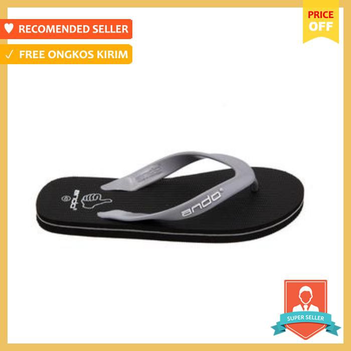 Sendal Jepit Pria / Sendal Pantai Ando Hawaii Like In Black Grey - Sepatu Pria - Sandal Pria