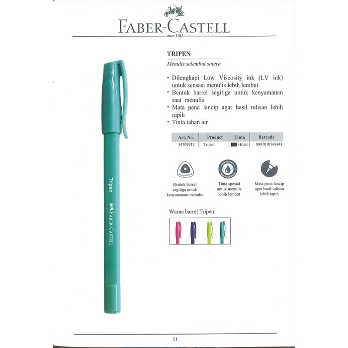 

Star Pulpen Faber-Castell Tripen (1 Pack = 12+2 Pcs) Murah