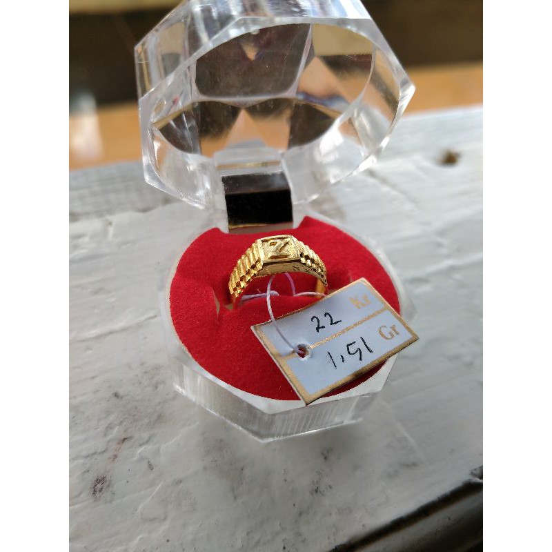 Cincin emas anak inisial huruf Z