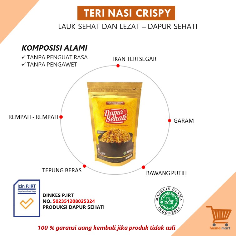 Teri Nasi Crispy Non MSG Lauk Siap Santap isi 80gr - Dapur Sehati
