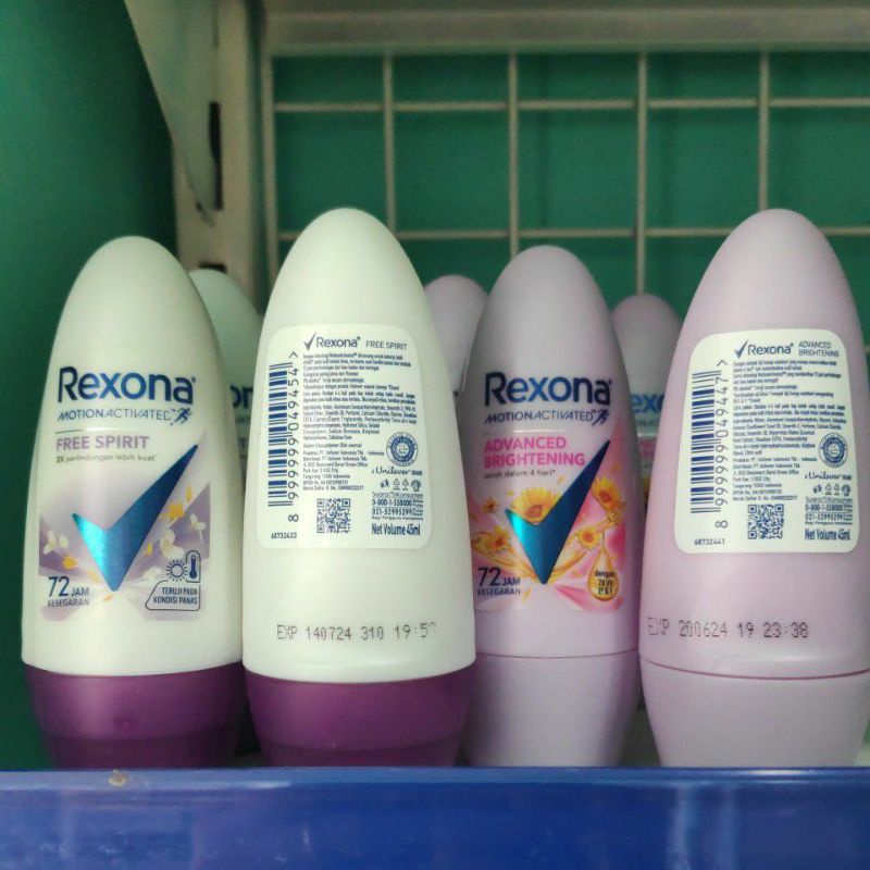 Rexona deodoran roll on 45 ml Deo lotion ketiak spirit Cewek Advanced Brightening dream White reksona Cowok Ice cool Men sport Pria Invisible dry Man adventure