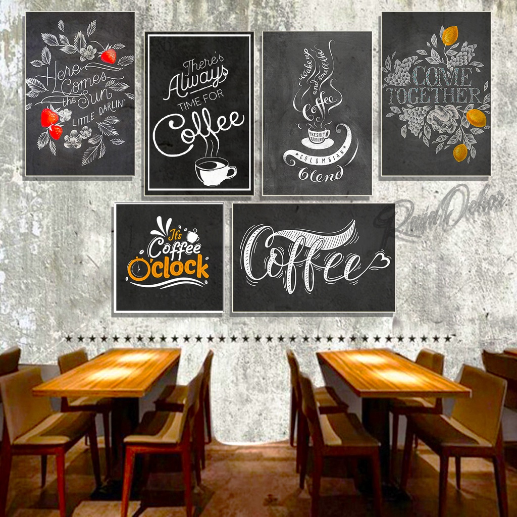 Hiasan Dinding Black Coffee Art / Hiasan Dinding Cafe / Hiasan Dinding Kayu / Pajangan Dinding Kayu 