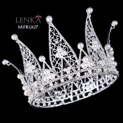 [PRODUK FAVORIT] AKSESORIS RAMBUT WANITA TIARA MAHKOTA PENGANTIN SILVER MFR007