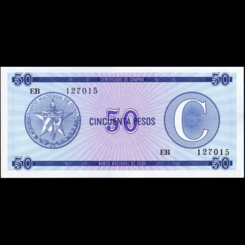 Uang Kuno Luar Atau Asing 50 Pesos Cuba C Series Tahun 1985