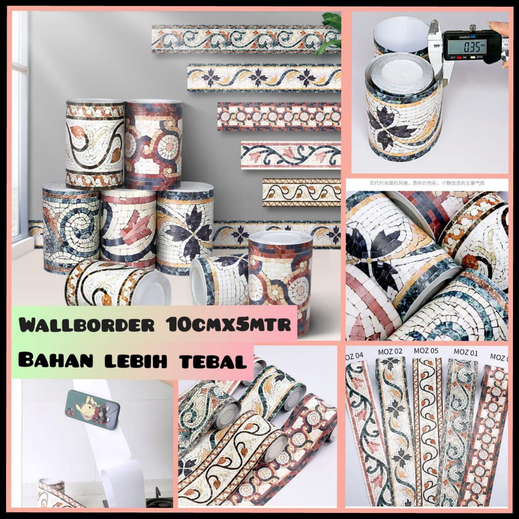 [VIP] MOZ LIST BORDER STICKER DINDING TEMBOK MOTIF MOZAIK WALLPAPER BORDER LIS LIST DINDING WALL PAP